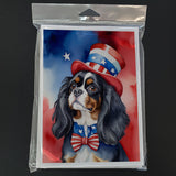 Cavalier Spaniel Patriotic American Greeting Cards Pack of 8