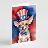 Chihuahua Patriotic American Greeting Cards Pack of 8