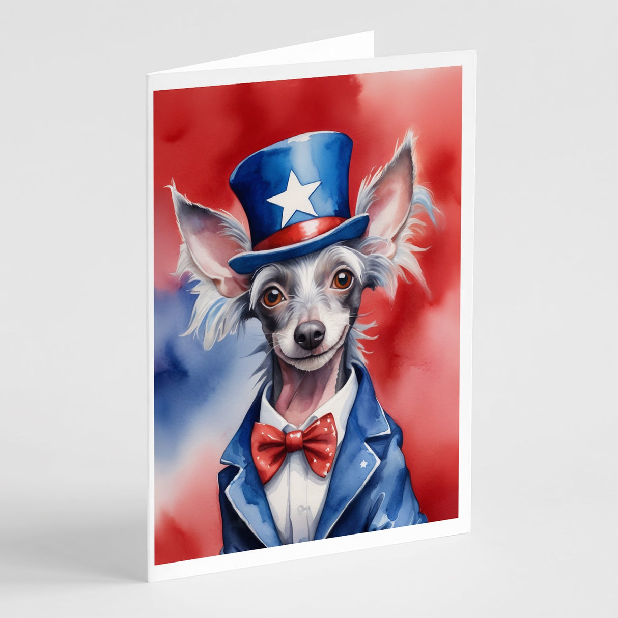 Chinese Crested Patriotic American Greeting Cards Pack of 8