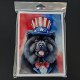 Chow Chow Patriotic American Greeting Cards Pack of 8