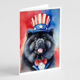 Chow Chow Patriotic American Greeting Cards Pack of 8