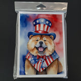 Chow Chow Patriotic American Greeting Cards Pack of 8