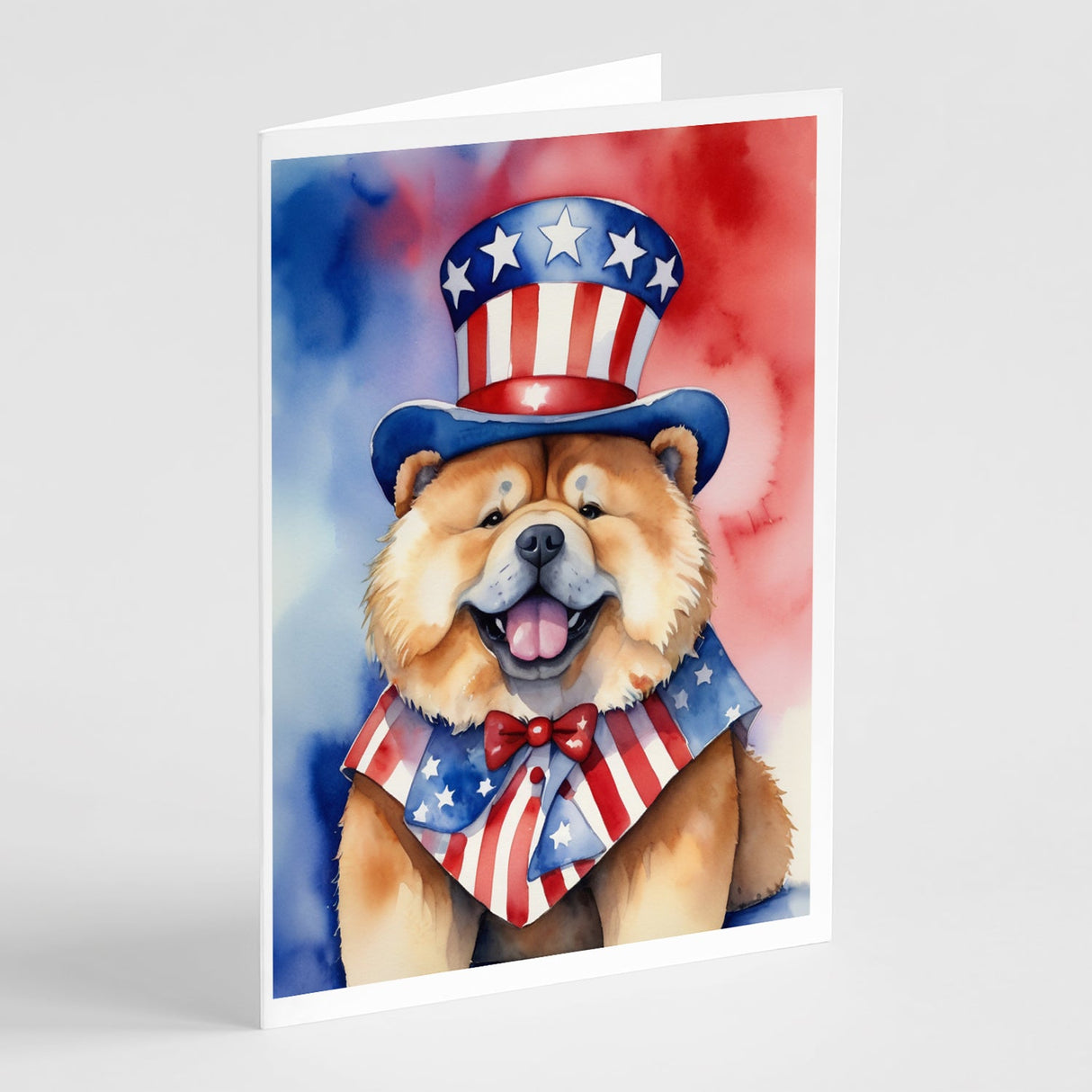 Chow Chow Patriotic American Greeting Cards Pack of 8