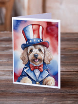 Cockapoo Patriotic American Greeting Cards Pack of 8