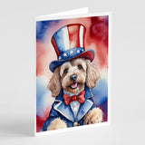 Cockapoo Patriotic American Greeting Cards Pack of 8