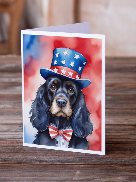 Cocker Spaniel Patriotic American Greeting Cards Pack of 8