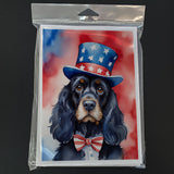 Cocker Spaniel Patriotic American Greeting Cards Pack of 8