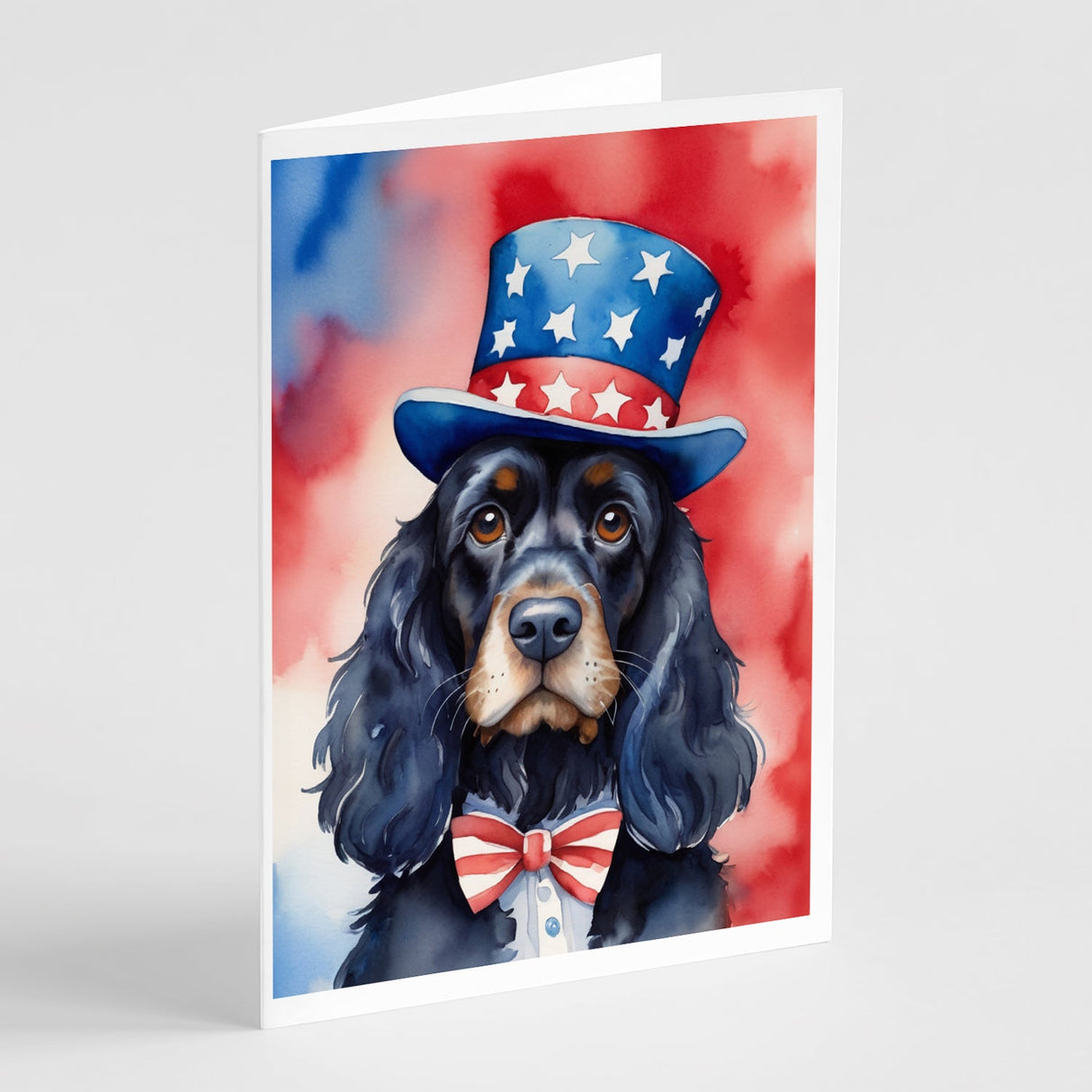 Cocker Spaniel Patriotic American Greeting Cards Pack of 8