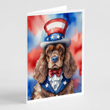 Cocker Spaniel Patriotic American Greeting Cards Pack of 8