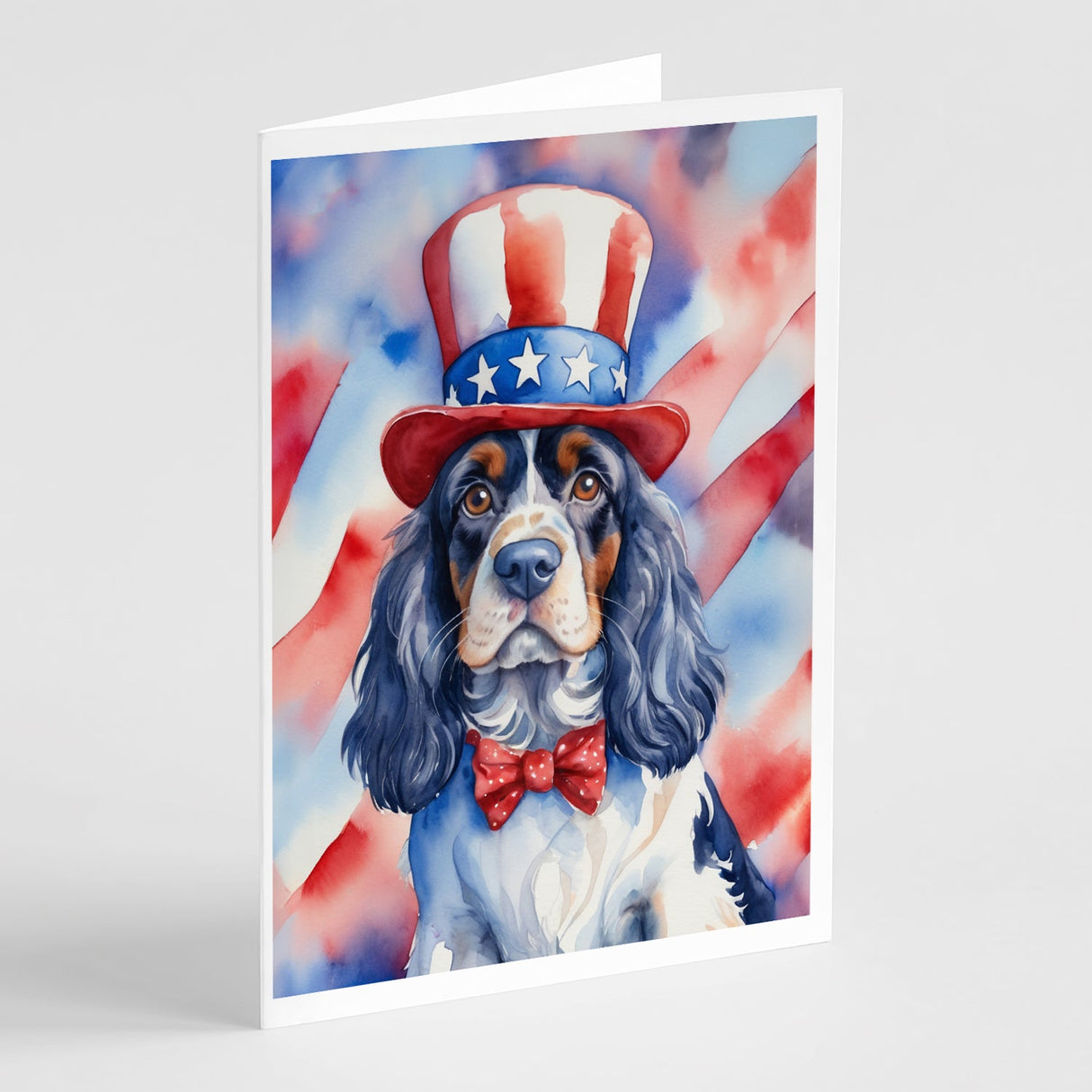 Cocker Spaniel Patriotic American Greeting Cards Pack of 8