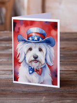 Coton de Tulear Patriotic American Greeting Cards Pack of 8