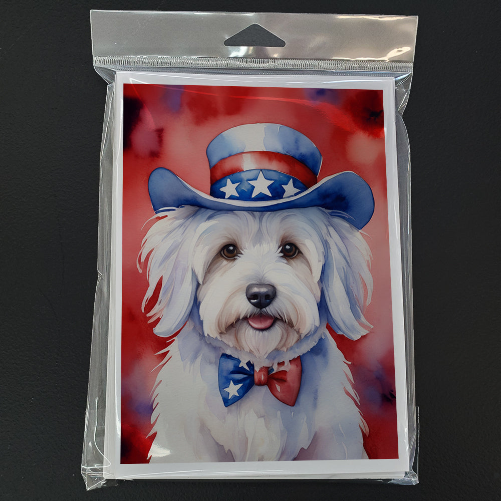 Coton de Tulear Patriotic American Greeting Cards Pack of 8