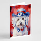 Coton de Tulear Patriotic American Greeting Cards Pack of 8