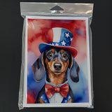 Dachshund Patriotic American Greeting Cards Pack of 8