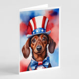 Dachshund Patriotic American Greeting Cards Pack of 8