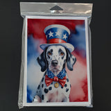 Dalmatian Patriotic American Greeting Cards Pack of 8