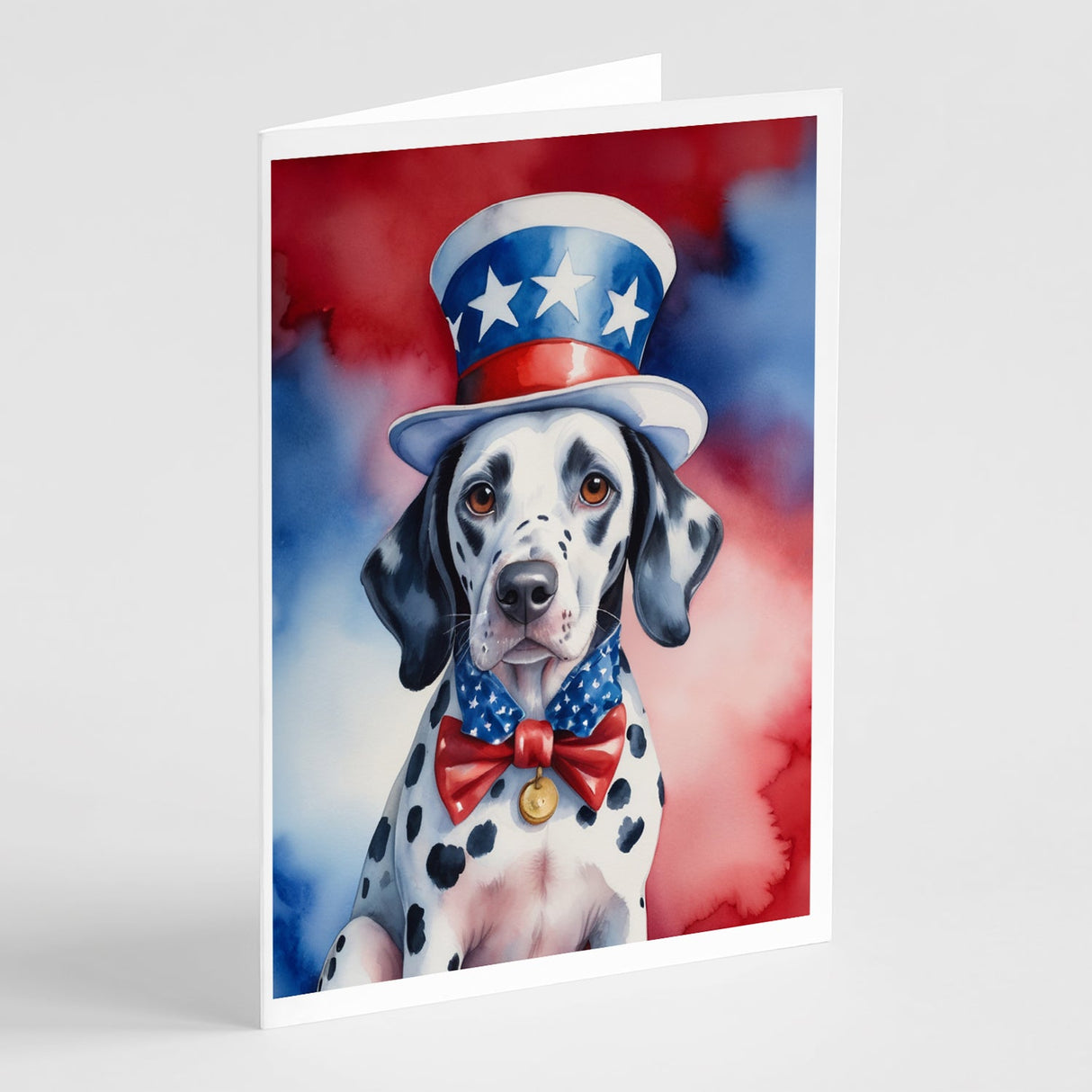 Dalmatian Patriotic American Greeting Cards Pack of 8