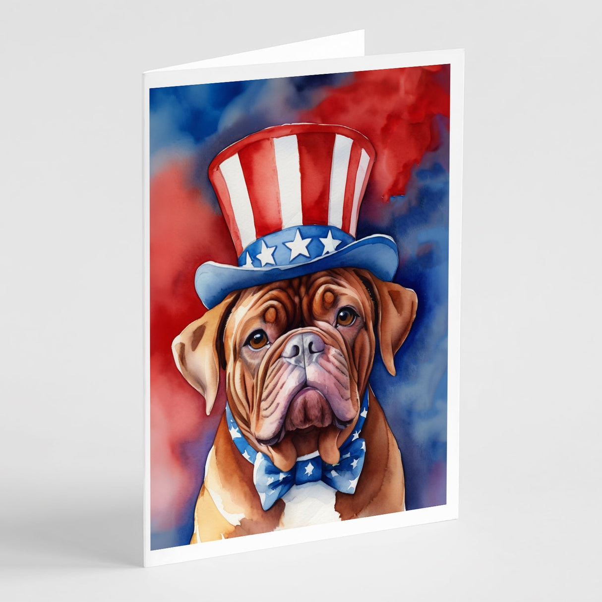 Dogue de Bordeaux Patriotic American Greeting Cards Pack of 8