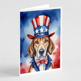 English Foxhound Patriotic American Greeting Cards Pack of 8