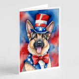 German Shepherd Patriotic American Greeting Cards Pack of 8