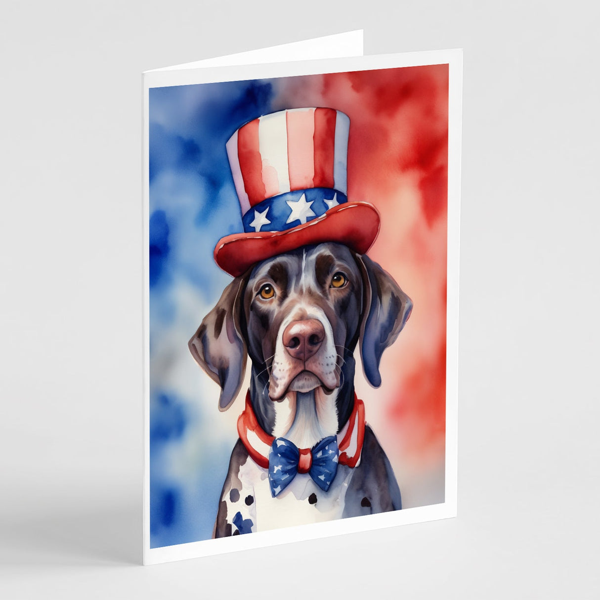 German Shorthaired Pointer Patriotic American Greeting Cards Pack of 8