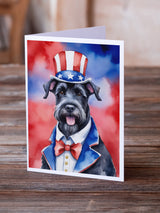 Giant Schnauzer Patriotic American Greeting Cards Pack of 8