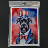 Giant Schnauzer Patriotic American Greeting Cards Pack of 8