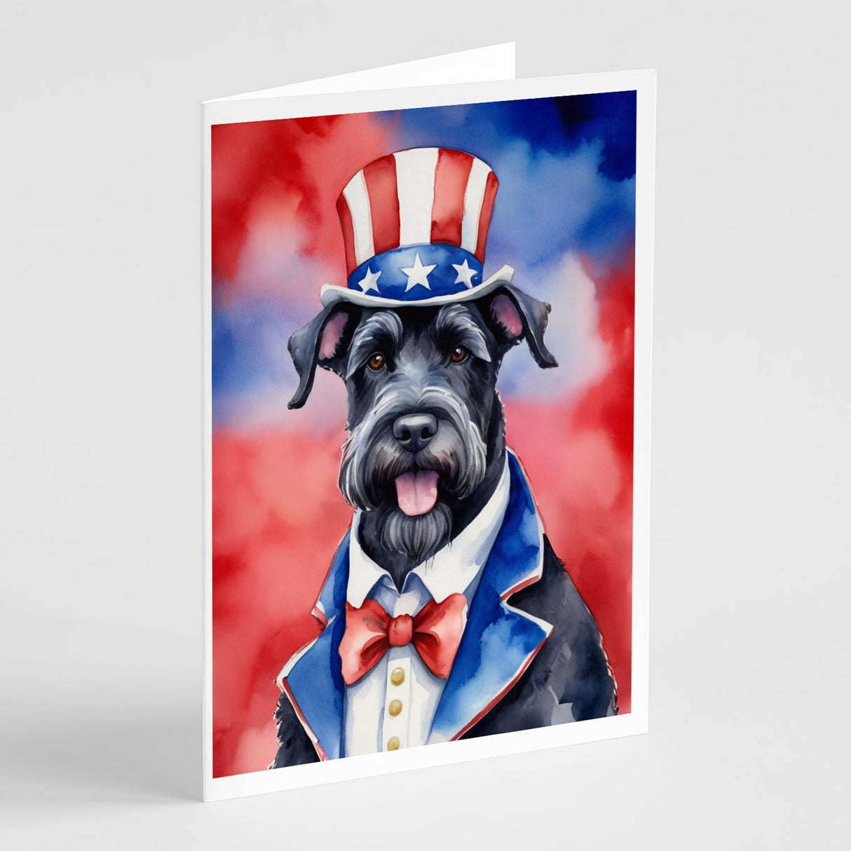 Giant Schnauzer Patriotic American Greeting Cards Pack of 8