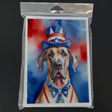 Great Dane Patriotic American Greeting Cards Pack of 8