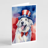 Great Pyrenees Patriotic American Greeting Cards Pack of 8