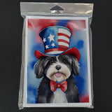 Havanese Patriotic American Greeting Cards Pack of 8