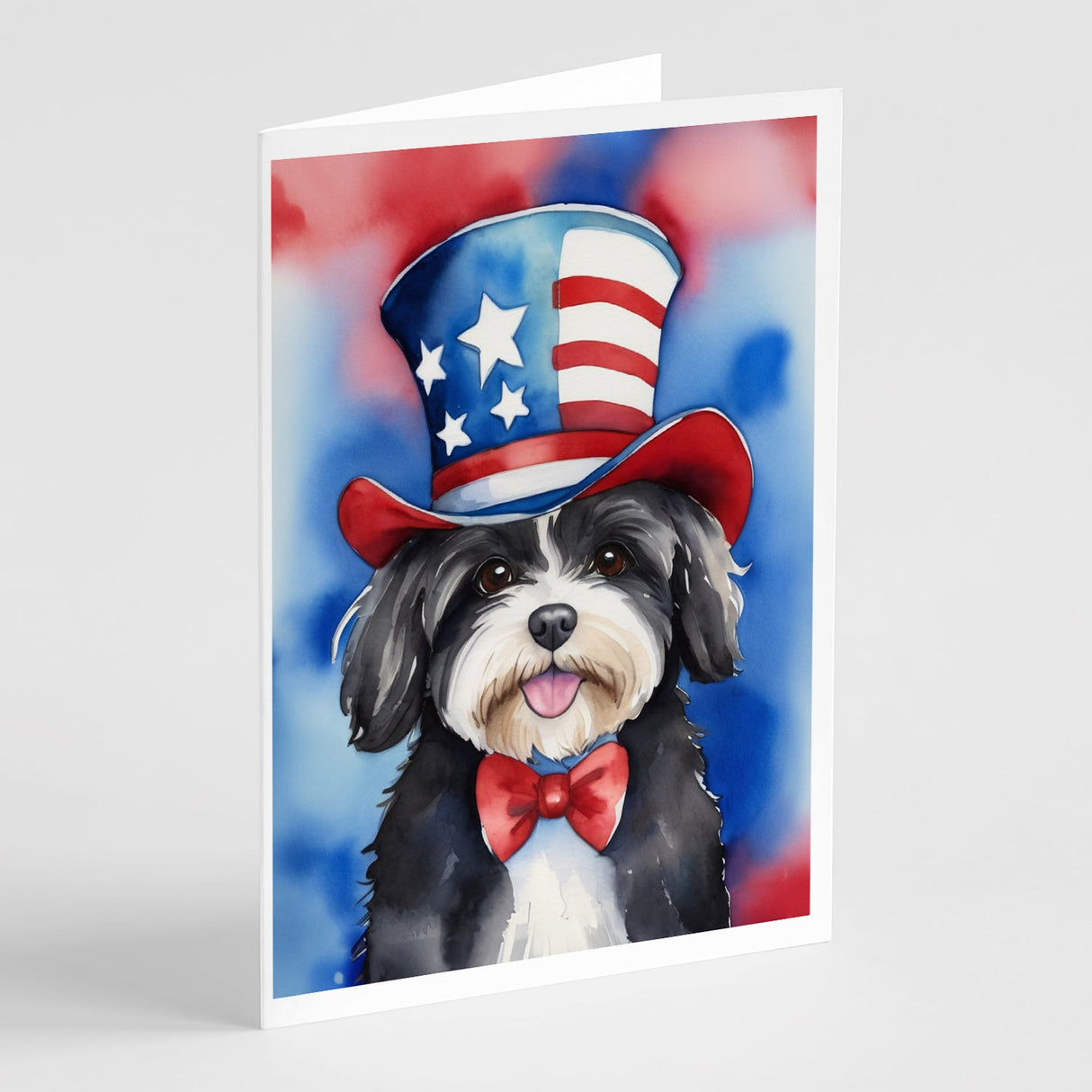 Havanese Patriotic American Greeting Cards Pack of 8