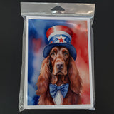 Irish Setter Patriotic American Greeting Cards Pack of 8