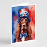 Irish Setter Patriotic American Greeting Cards Pack of 8