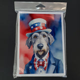 Irish Wolfhound Patriotic American Greeting Cards Pack of 8