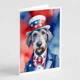 Irish Wolfhound Patriotic American Greeting Cards Pack of 8