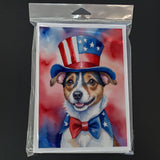 Jack Russell Terrier Patriotic American Greeting Cards Pack of 8