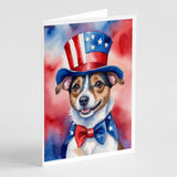 Jack Russell Terrier Patriotic American Greeting Cards Pack of 8