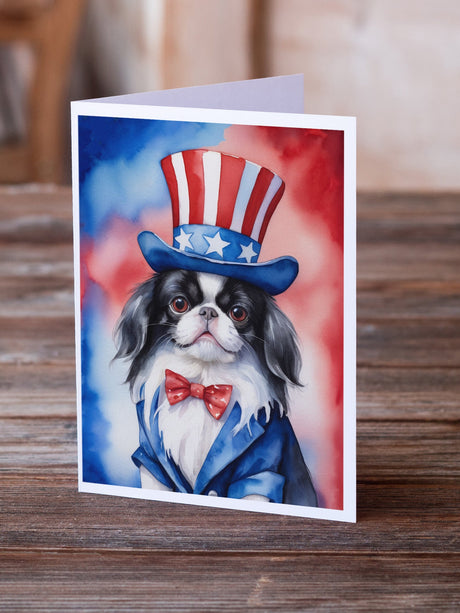 Japanese Chin Patriotic American Greeting Cards Pack of 8