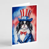 Japanese Chin Patriotic American Greeting Cards Pack of 8