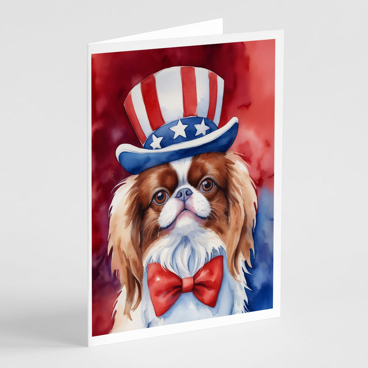 Japanese Chin Patriotic American Greeting Cards Pack of 8