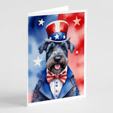 Kerry Blue Terrier Patriotic American Greeting Cards Pack of 8