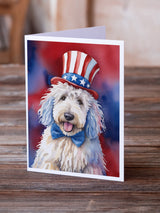 Komondor Patriotic American Greeting Cards Pack of 8