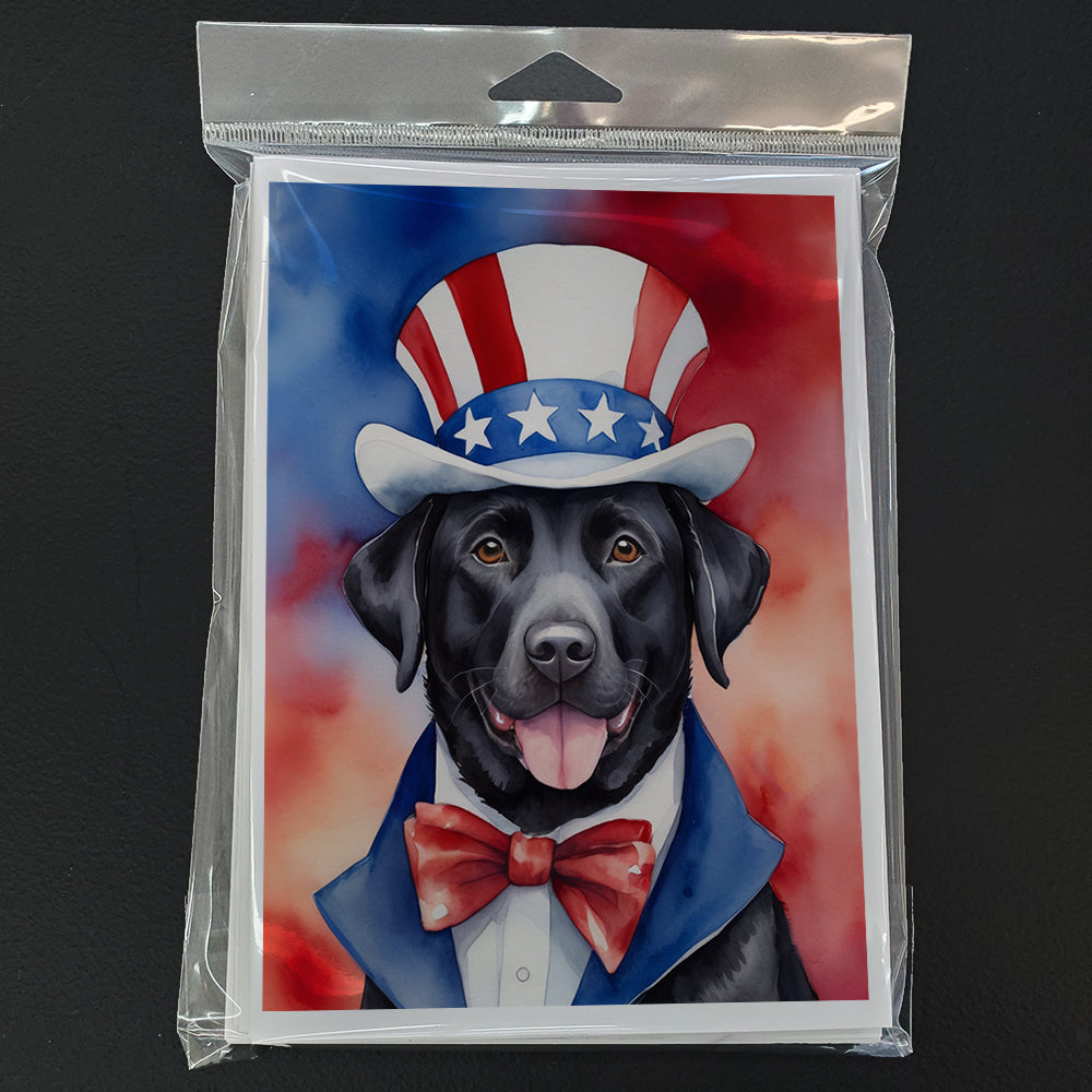 Labrador Retriever Patriotic American Greeting Cards Pack of 8