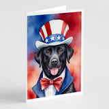 Labrador Retriever Patriotic American Greeting Cards Pack of 8