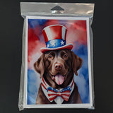 Labrador Retriever Patriotic American Greeting Cards Pack of 8