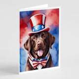 Labrador Retriever Patriotic American Greeting Cards Pack of 8