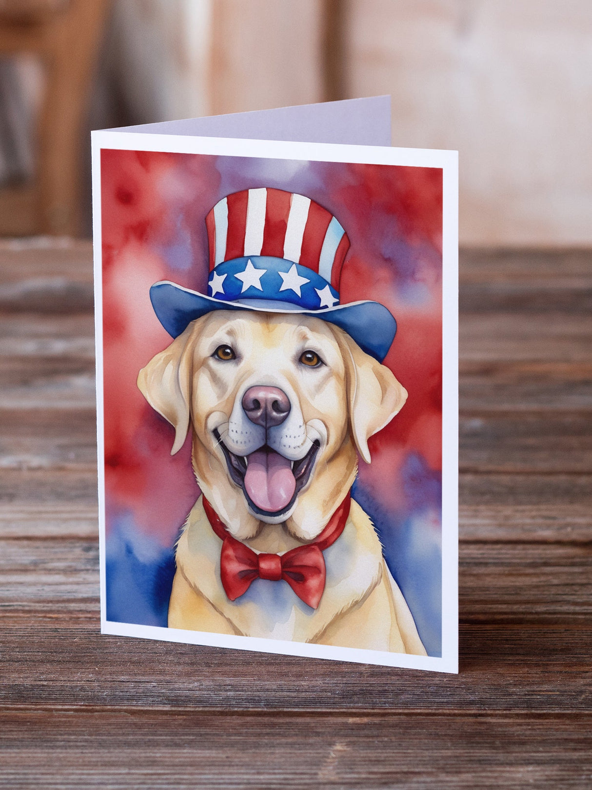 Labrador Retriever Patriotic American Greeting Cards Pack of 8