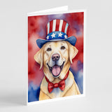 Labrador Retriever Patriotic American Greeting Cards Pack of 8