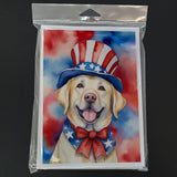 Labrador Retriever Patriotic American Greeting Cards Pack of 8